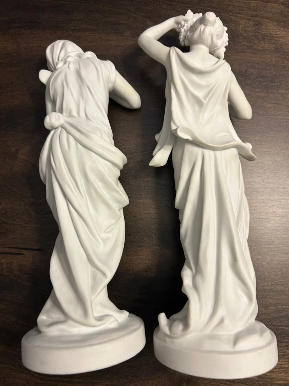 Pair of White Ceramic Classical Goddess Statues